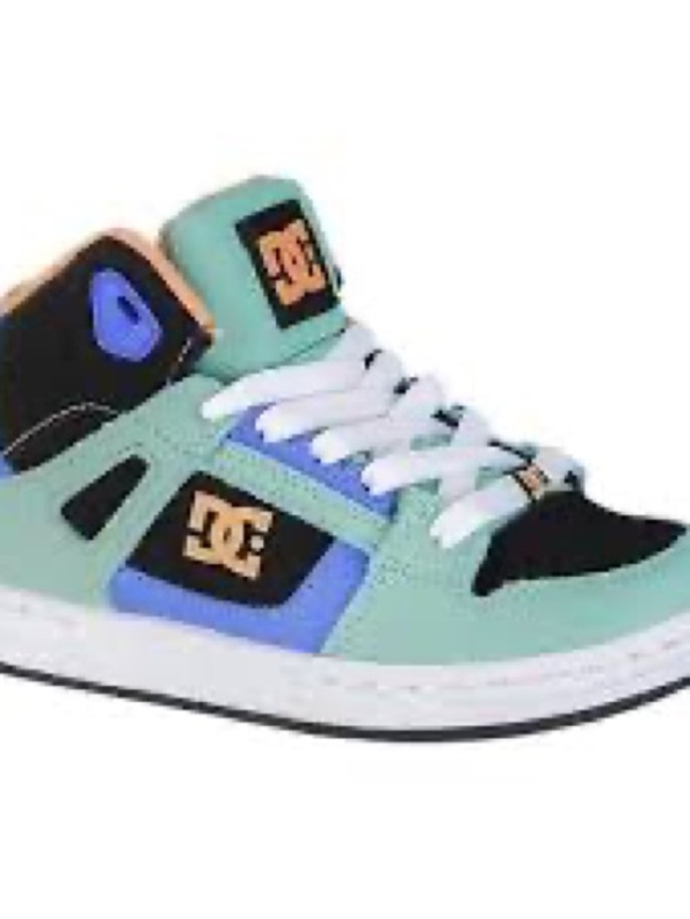 DC Kids Mint, Black & Blue Lace-Up Skate Sneakers